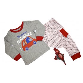 Unisex Cute Cart Cartoon Long Sleeve Pajamas