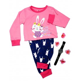 Unisex Cute Rabbit Cartoon Long Sleeve Pajamas