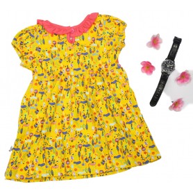 Fashion Yellow Flower Dress