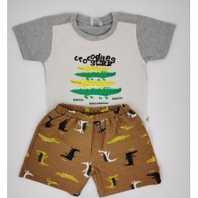 Boy Short Sleeve Suit Set(Top + Bottom)BS-79W